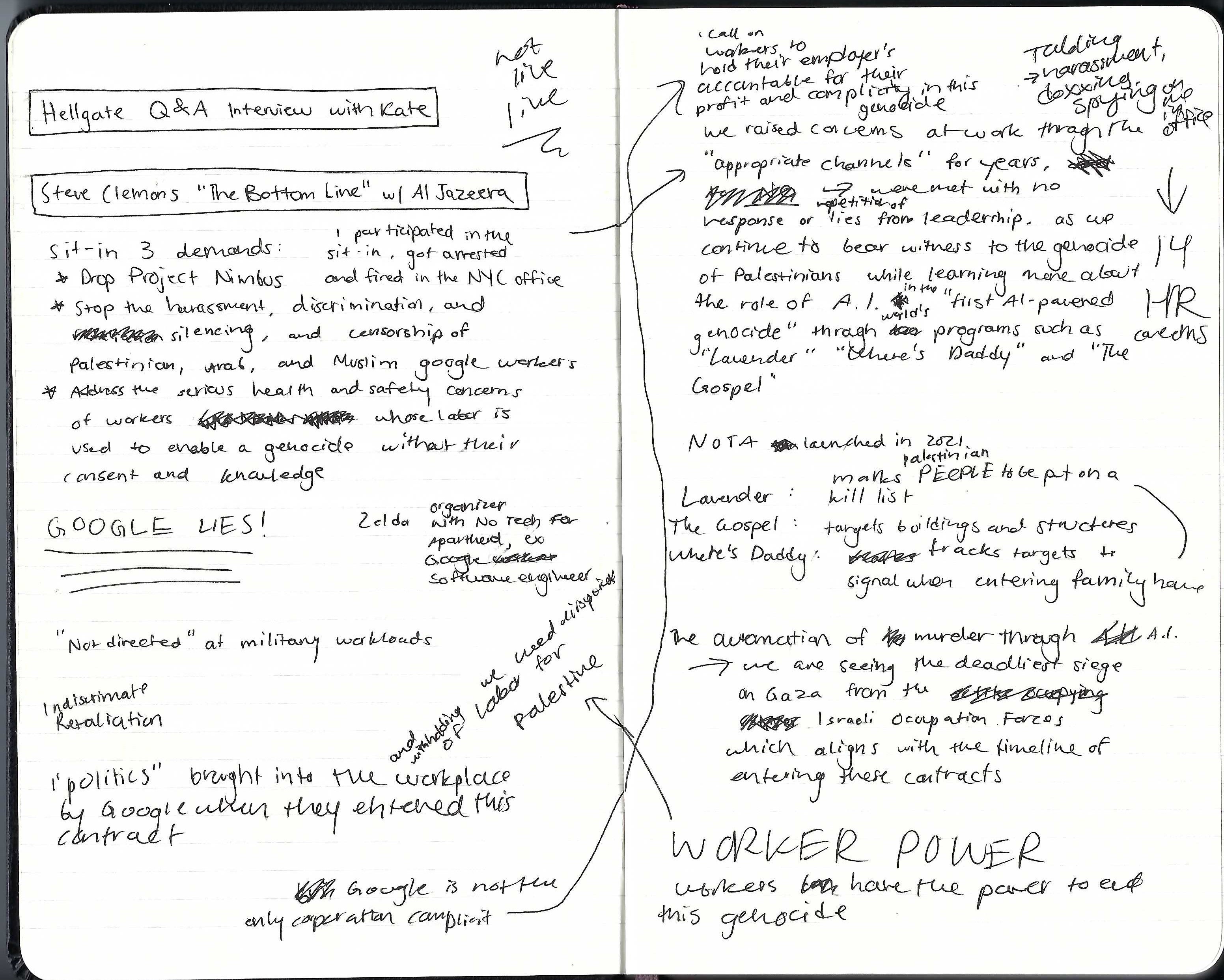 More interview notes